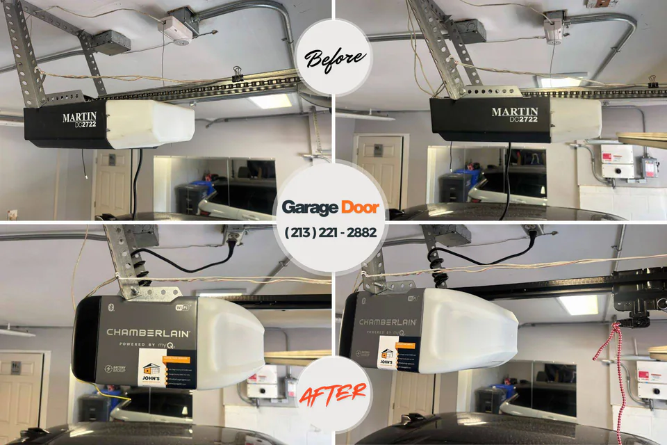 Before and after: garage door repair Stockton, IL